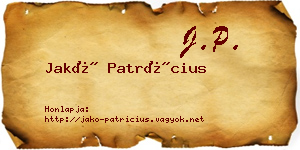 Jakó Patrícius névjegykártya